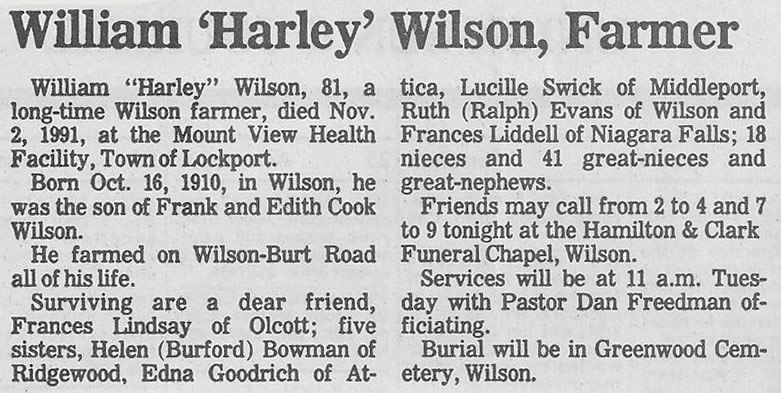 Obituary - William "Harley" Wilson
